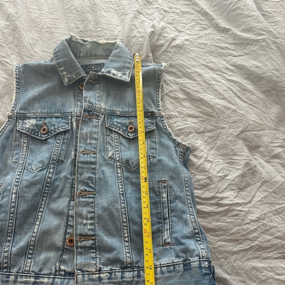 Lucky Brand Jacket Women's XS Blue The Tomboy Trucker Denim Distressed‎ Grunge - Picture 4 of 8